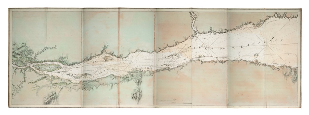 Carte du fleuve Saint-Laurent, côte atlantique de l