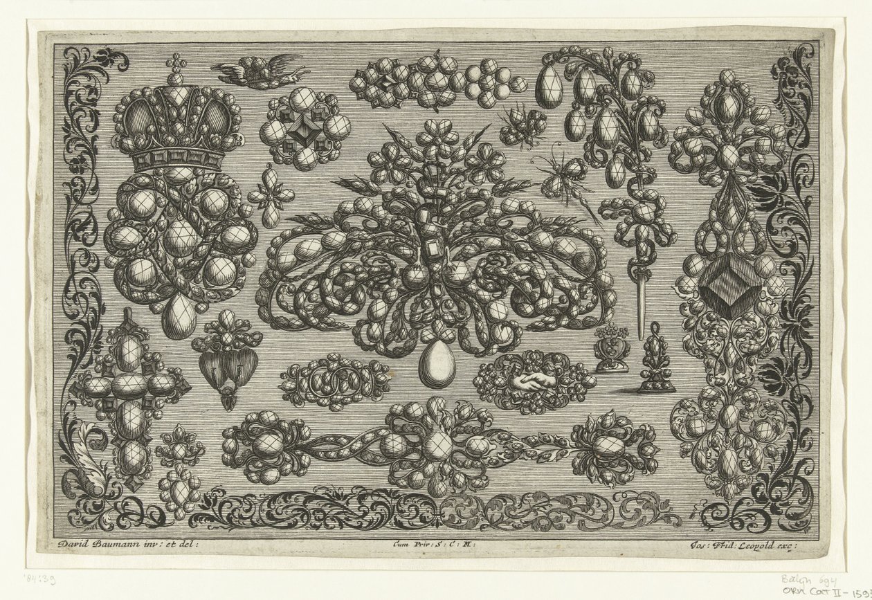 Dix-huit dessins pour bijoux (série Ein neues Buch von allerhand Gold-Arbeit) - Joseph Friedrich Leopold