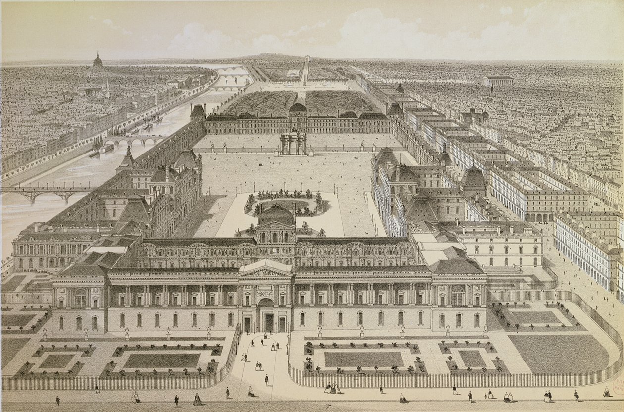 Vue du Louvre et des Tuileries, c.1850 - Joseph Gabriel Aubrun