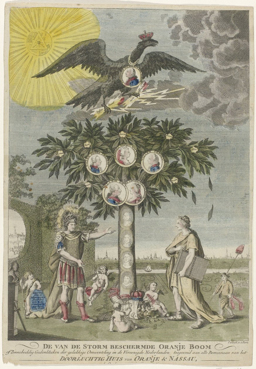 Allégorie sur la restauration du stathouder Guillaume V (copie), 1787 - Joseph Gleich