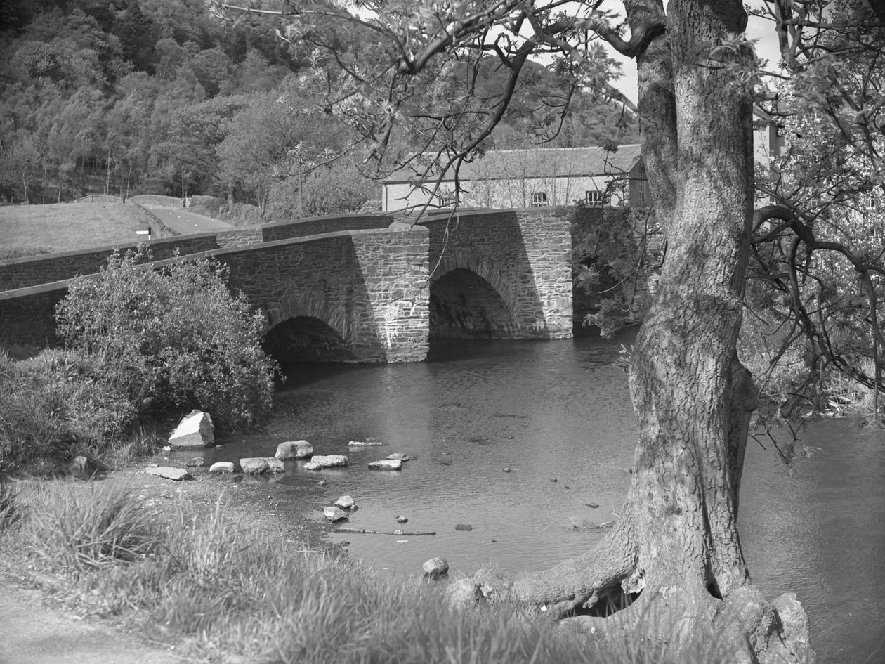 Rivière et pont à Newby Bridge - Joseph Hardman
