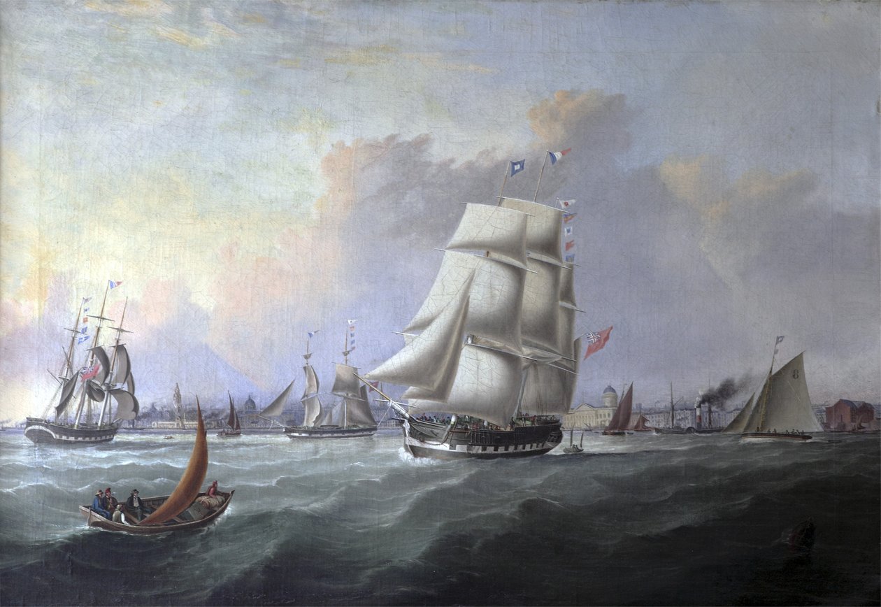 Le port de Liverpool: au premier plan le navire John Campbell, propriétaire Isaac Bold - Joseph Heard