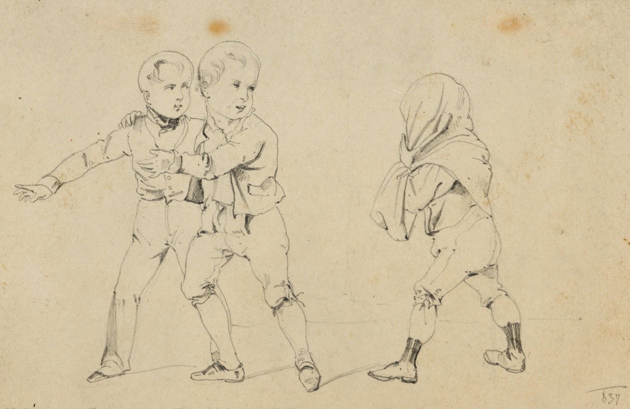Trois enfants qui jouent - Joseph Heicke