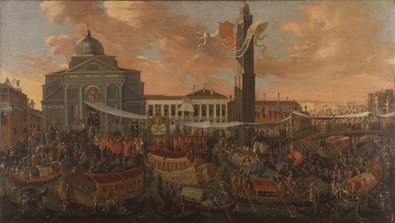 Italian : Entrée du Patriarche Federico Corner à San Pietro di Castello
German : Einzug des Patriarchen Federico Corner in San Pietro Castello - Joseph Heintz the Younger