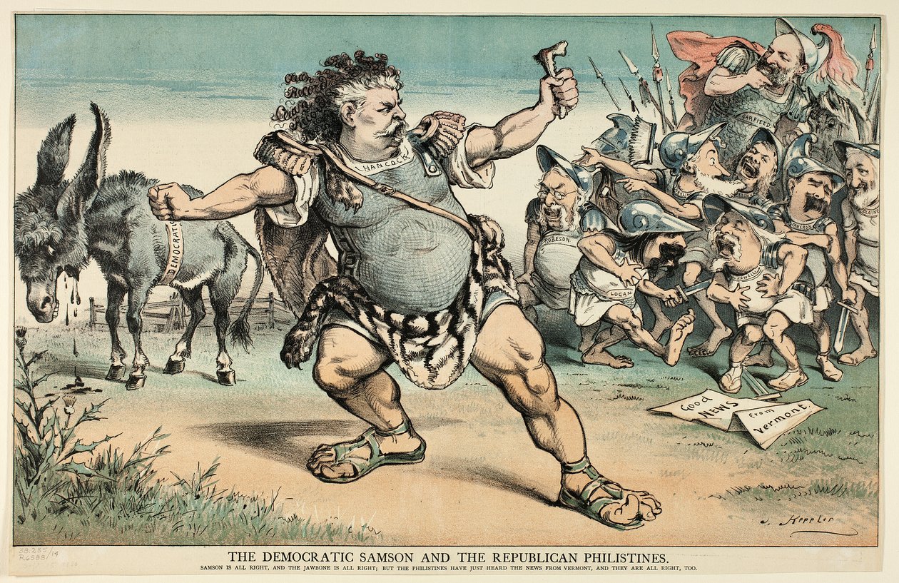 Le Samson démocratique et les Philistins républicains, de Puck - Joseph Keppler