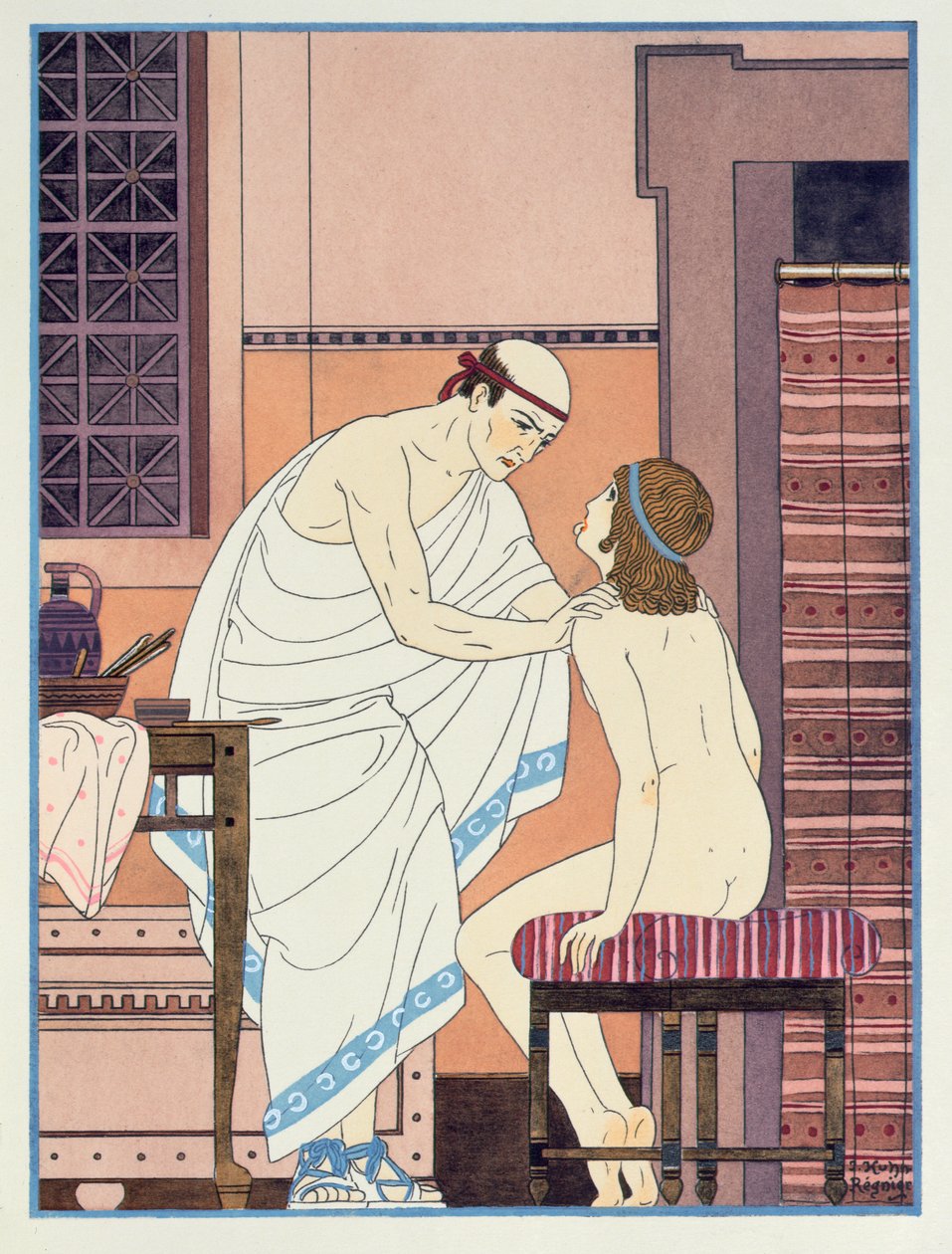 Examen de la gorge, illustration des 
