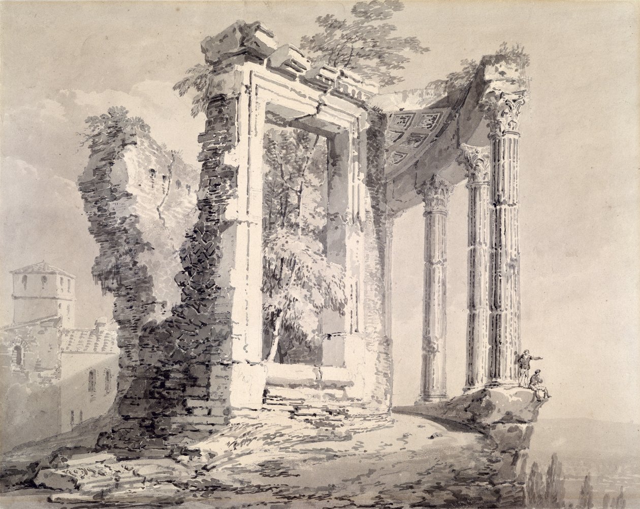 Temple de la Sibylle, Tivoli - Joseph Mallord William (attr.to) Turner