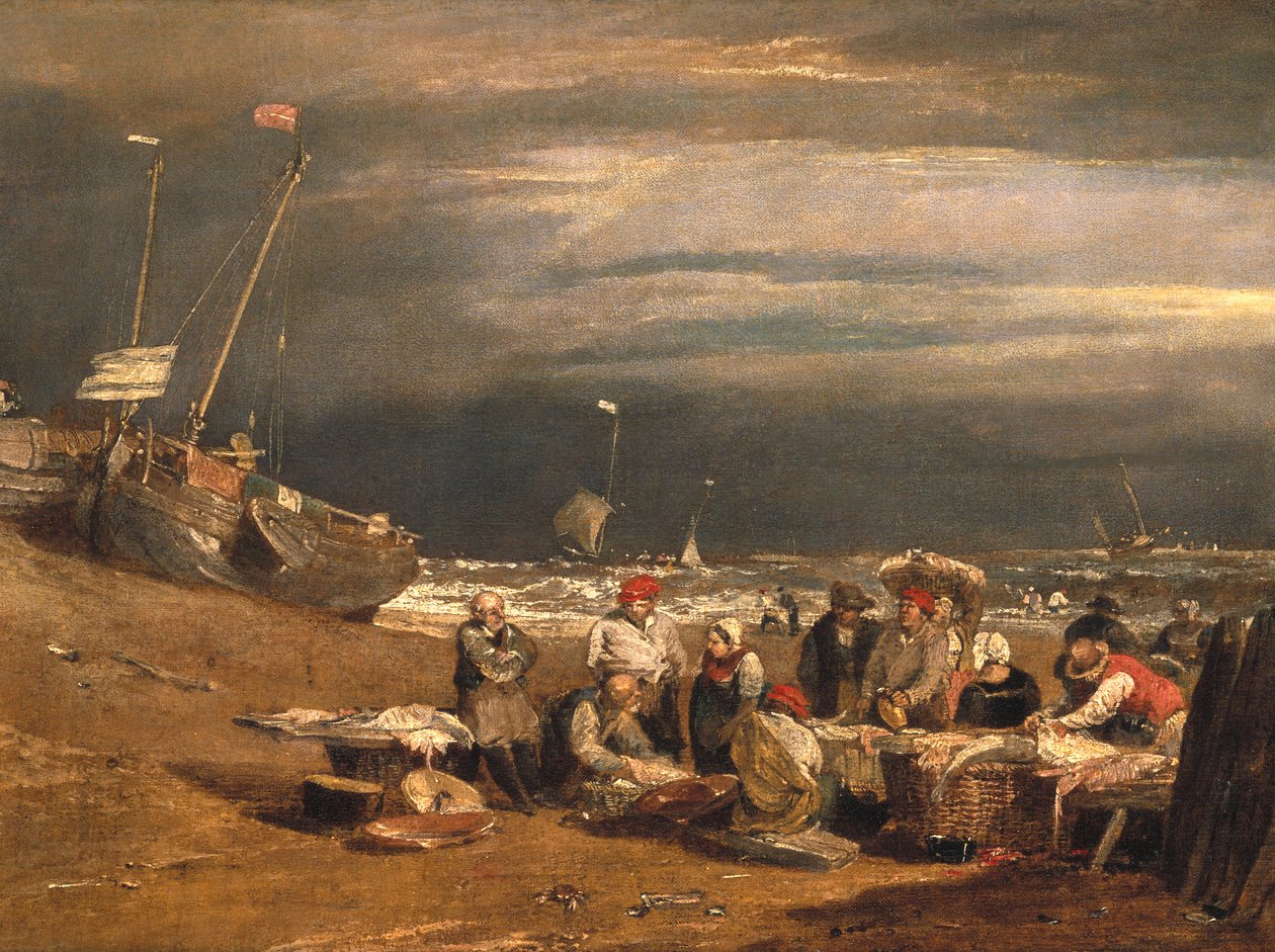 Un marché aux poissons sur la plage, c.1802-04 - Joseph Mallord William Turner