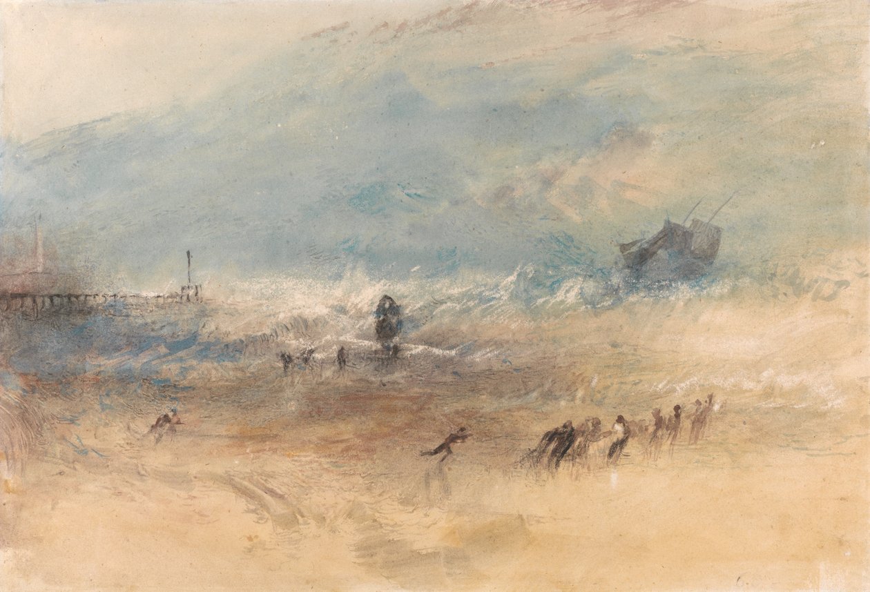 Un navire approchant du port de Margate dans une mer agitée - Joseph Mallord William Turner
