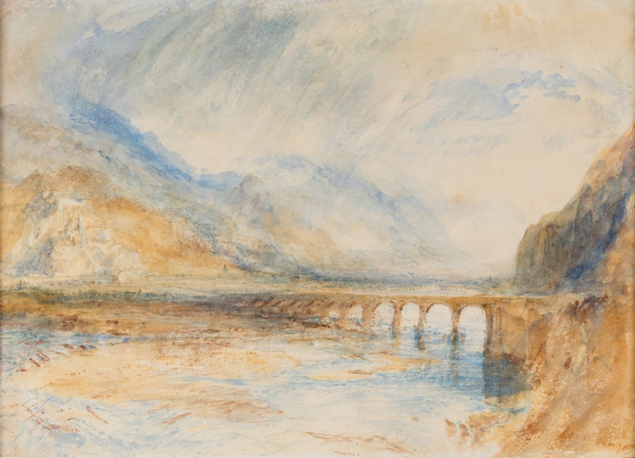 Bellinzona - Le Pont sur le Tessin, vers 1843 - Joseph Mallord William Turner