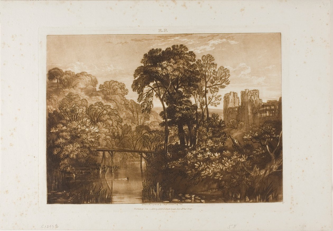 Château de Berry Pomeroy, planche 58 de Liber Studiorum - Joseph Mallord William Turner