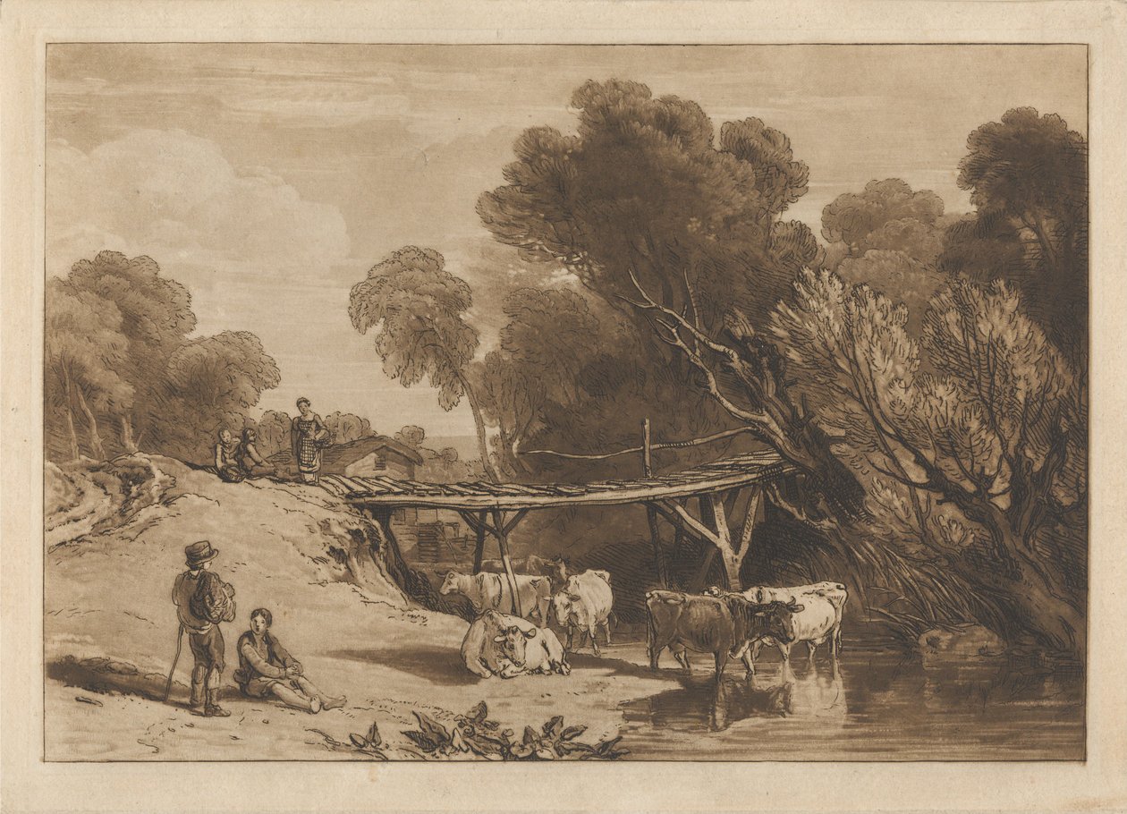Pont et vaches - Joseph Mallord William Turner