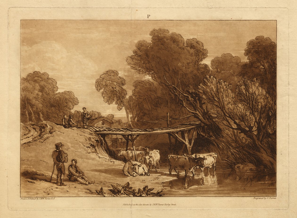 Pont et vaches - Joseph Mallord William Turner