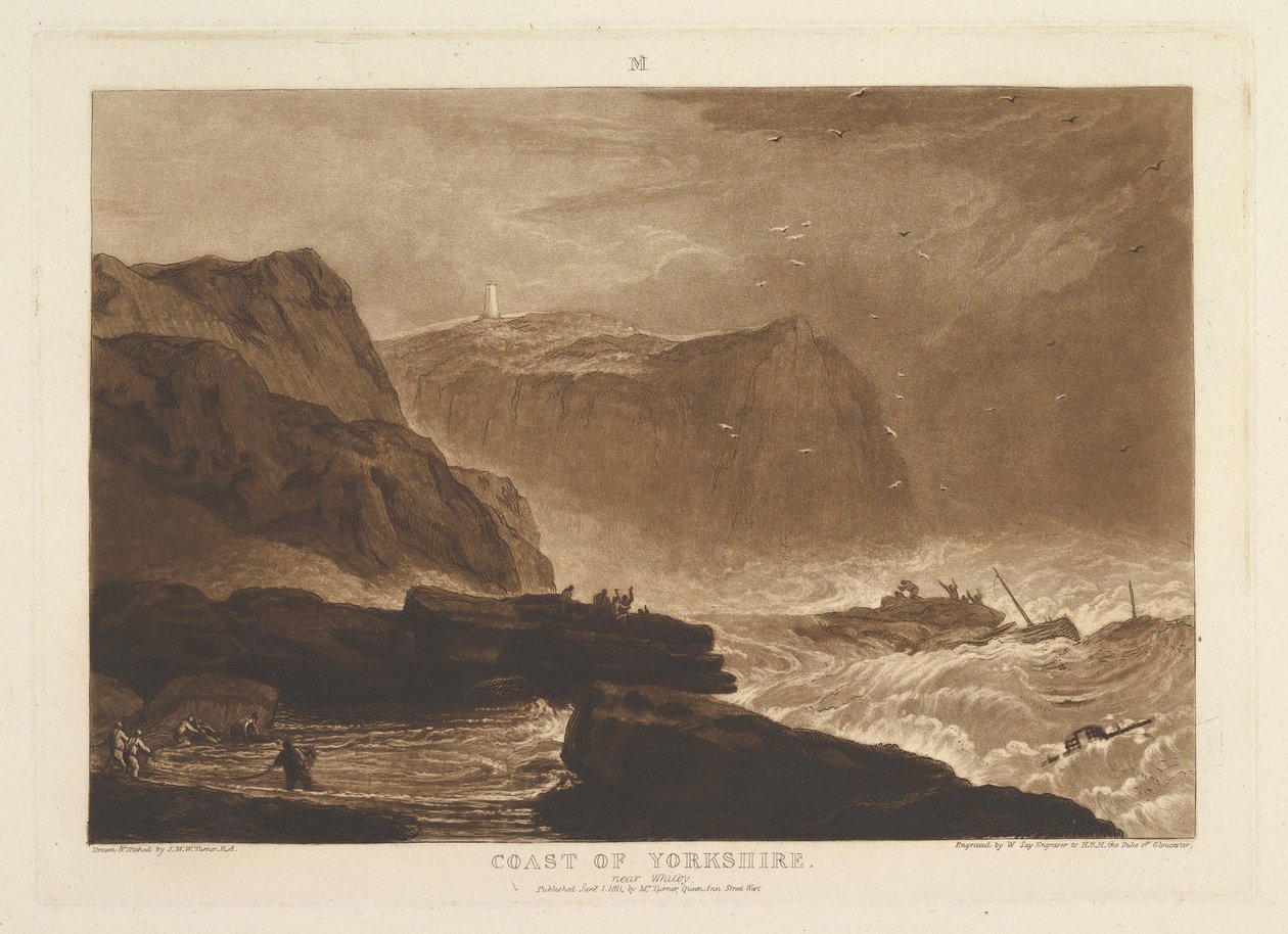 Côte du Yorkshire, près de Whitby, Liber Studiorum, partie V, planche 24 - Joseph Mallord William Turner