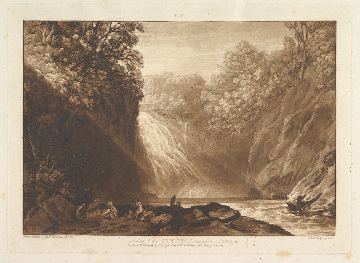 Dessin de la Clyde Liber Studiorum, partie IV, planche 18 - Joseph Mallord William Turner