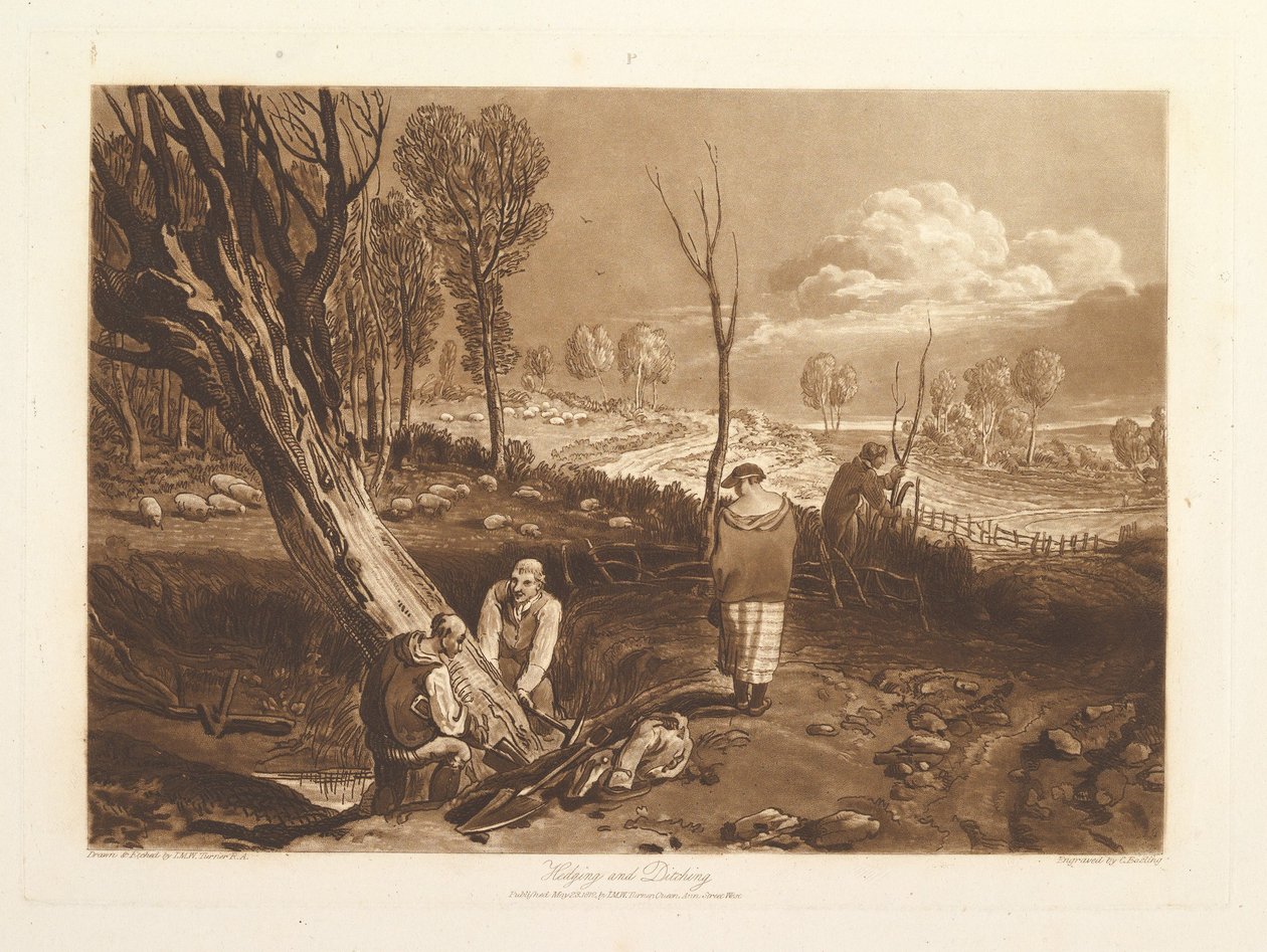 Haie et fossé Liber Studiorum, partie X, planche 47, 23 mai 1812 - Joseph Mallord William Turner