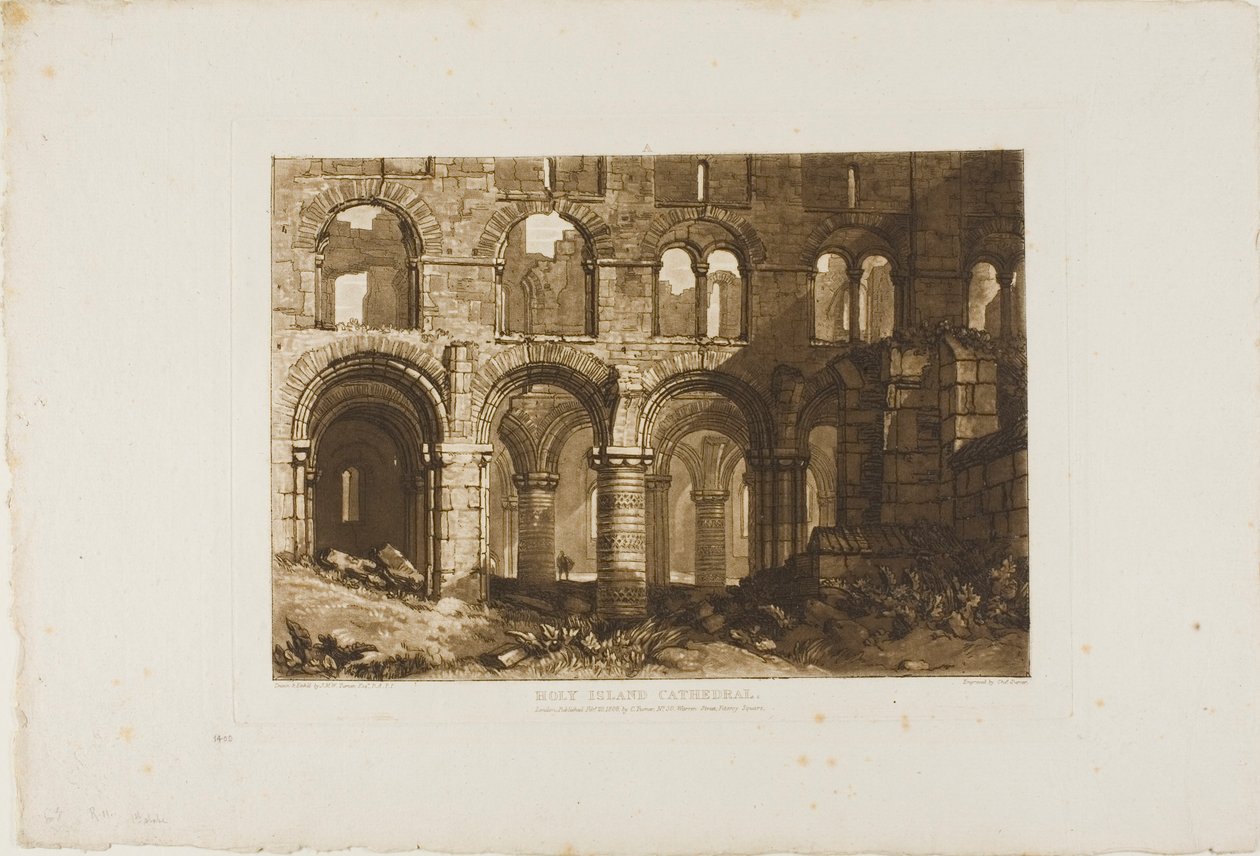 Cathédrale de Holy Island, planche 11 de Liber Studiorum - Joseph Mallord William Turner