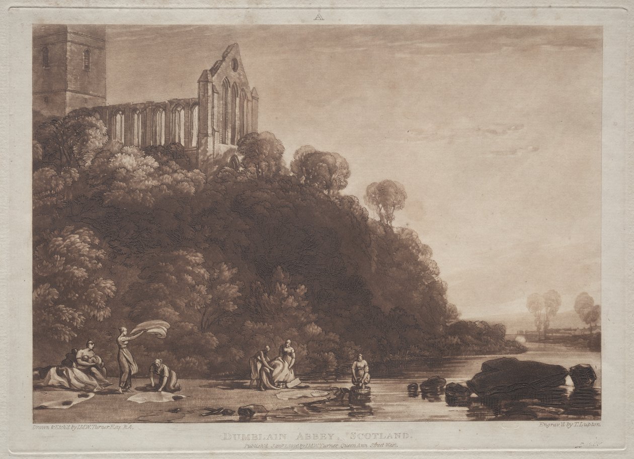 Liber Studiorum : Abbaye de Dumblain, Écosse - Joseph Mallord William Turner