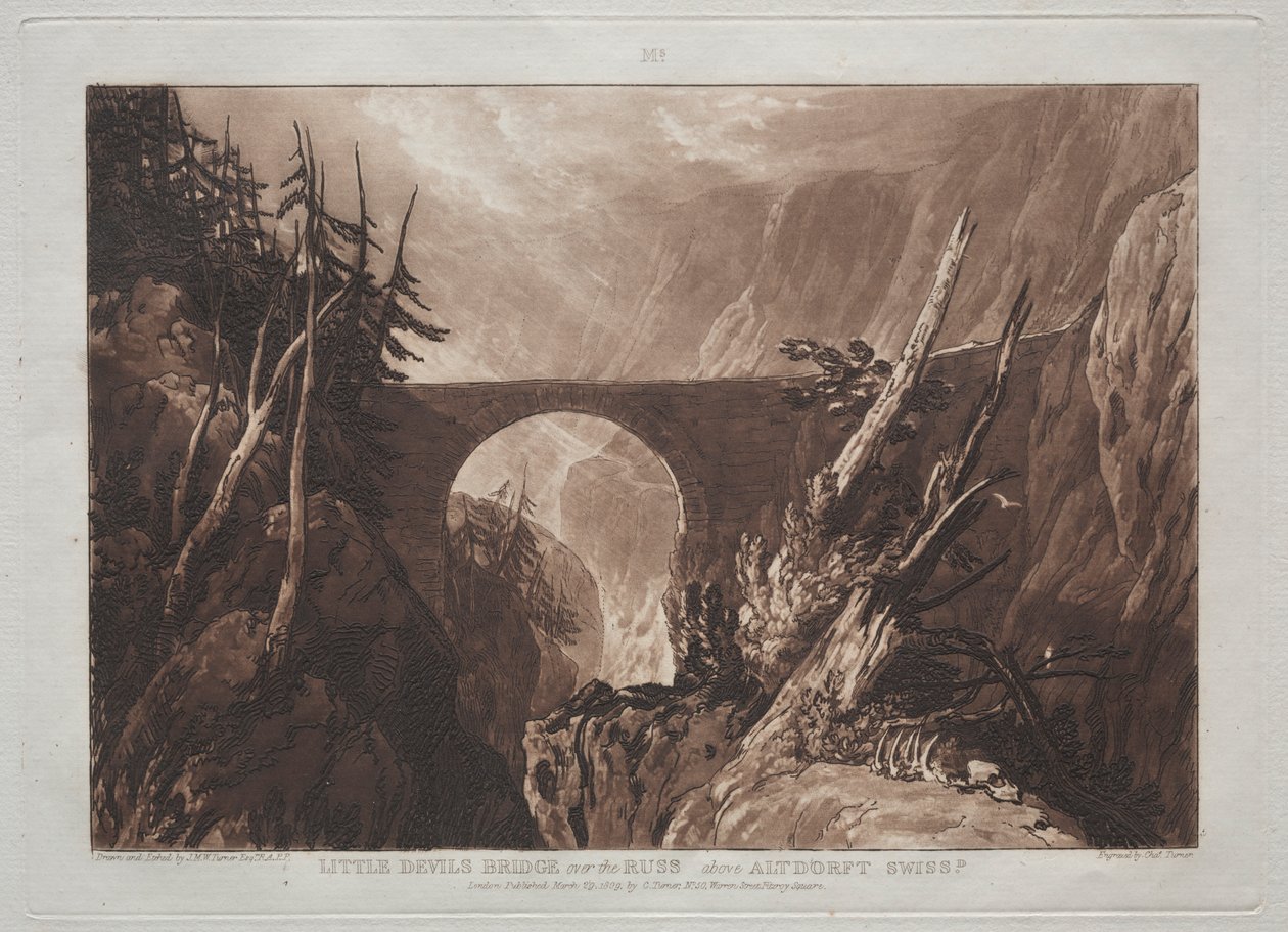 Liber Studiorum: Petit pont du diable sur le Russ, au-dessus d