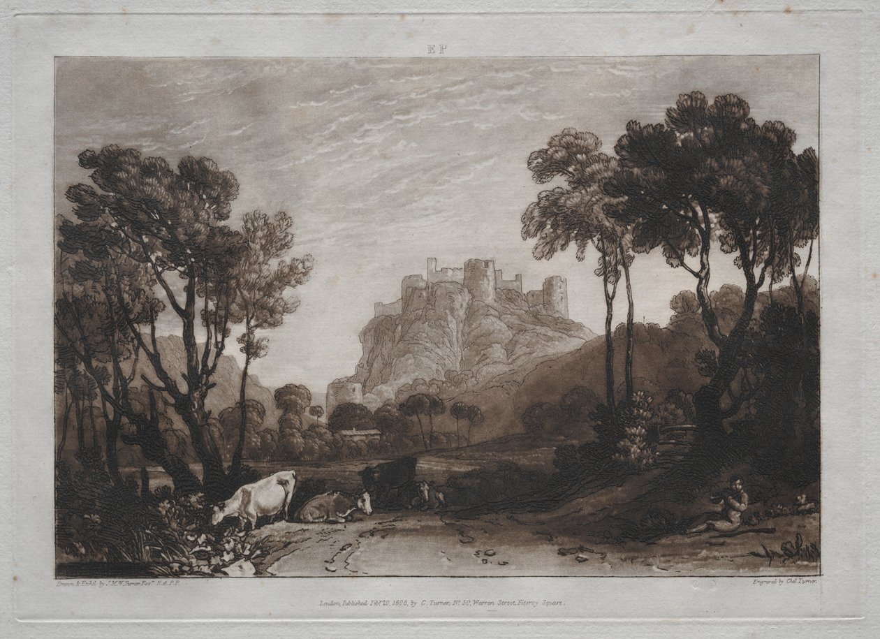 Liber Studiorum: Le château au-dessus des prés - Joseph Mallord William Turner