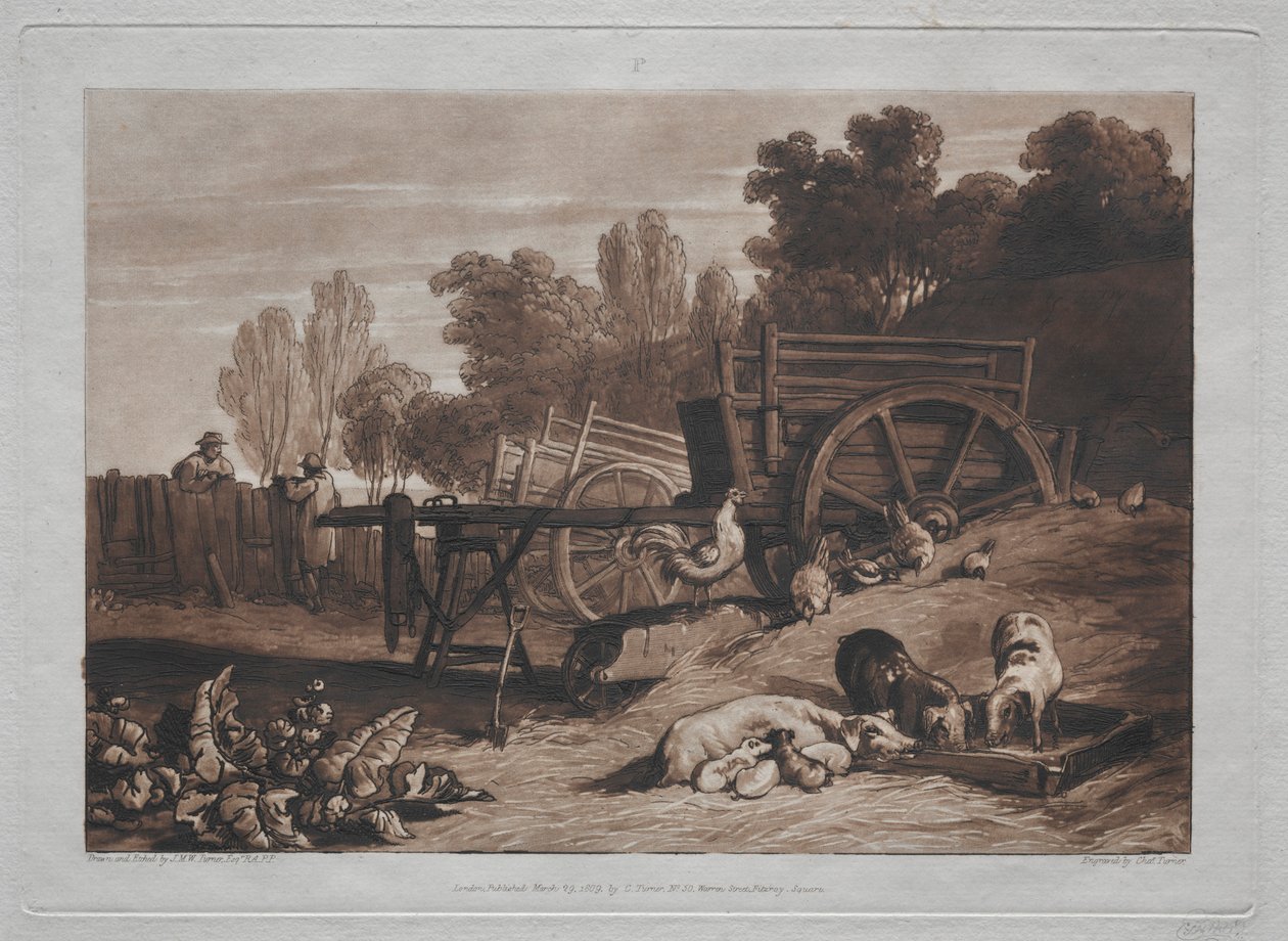 Liber Studiorum : La Ferme avec le coq - Joseph Mallord William Turner