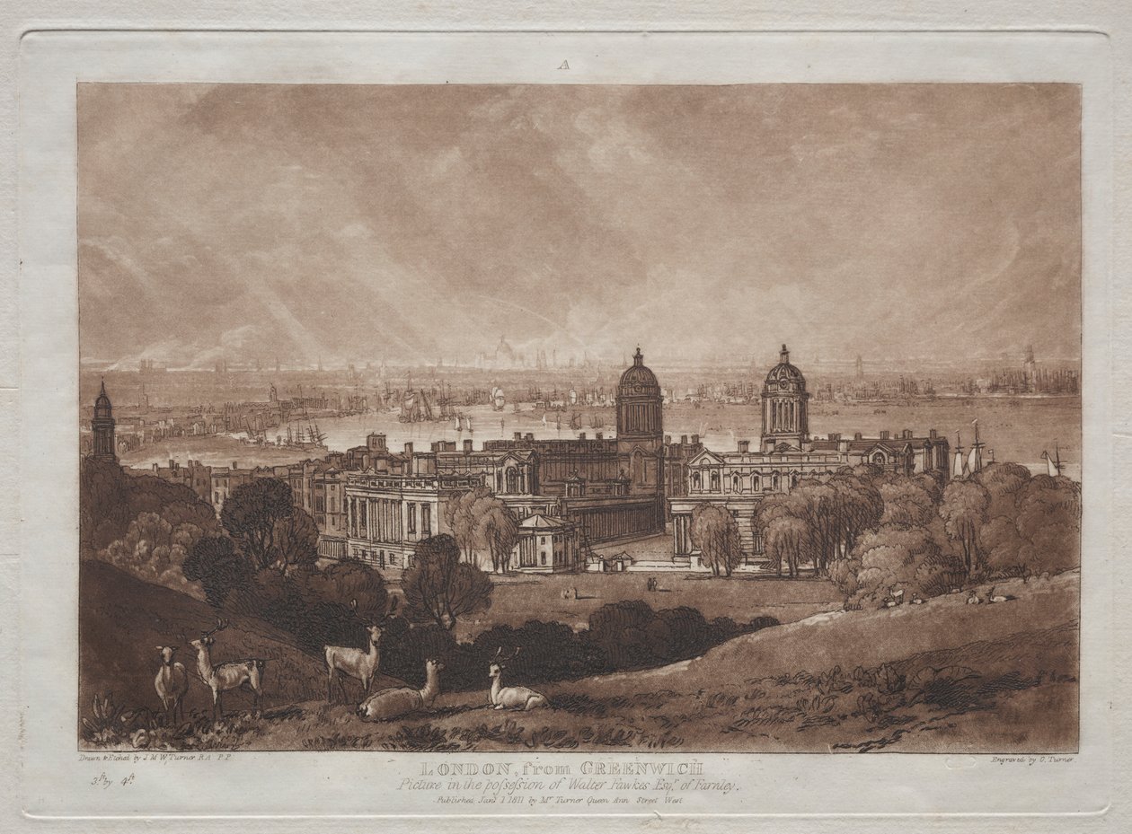 Londres depuis Greenwich - Joseph Mallord William Turner
