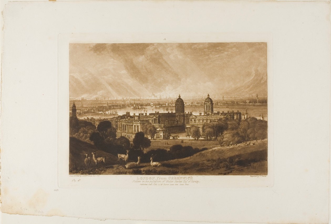 Londres depuis Greenwich, planche 26 de Liber Studiorum - Joseph Mallord William Turner