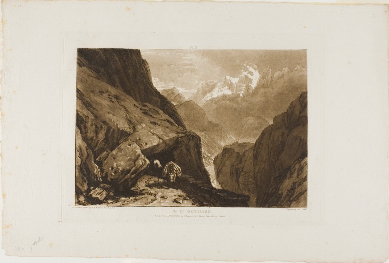 Mont Saint Gothard, planche 9 de Liber Studiorum - Joseph Mallord William Turner