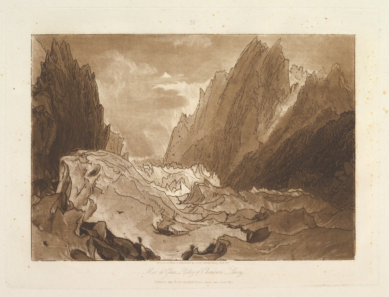 Mer de Glace, Vallée de Chamouni-Savoie, Liber Studiorum, partie X, planche 50, 23 mai 1812 - Joseph Mallord William Turner