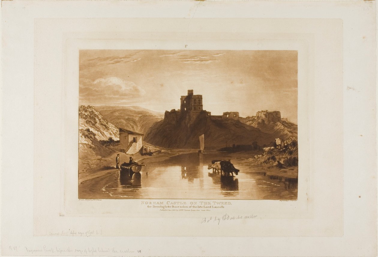 Château de Norham, planche 57 de Liber Studiorum - Joseph Mallord William Turner