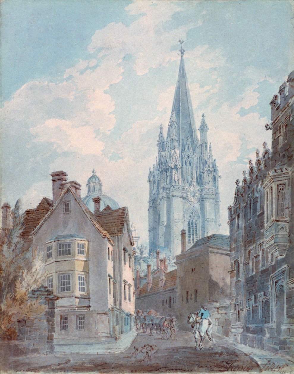 Oxford : St Marys depuis Oriel Lane, 1792-1793 - Joseph Mallord William Turner