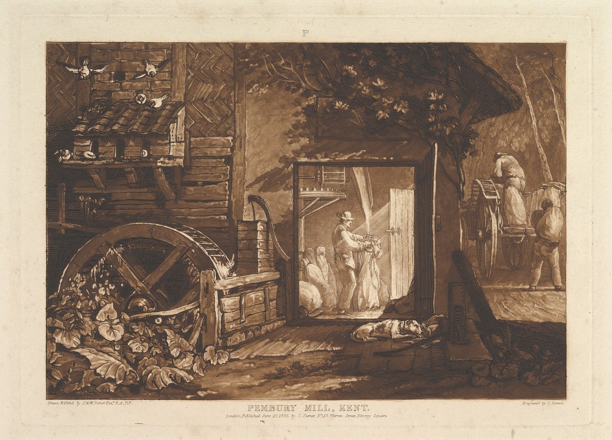 Pembury Mill, Kent Liber Studiorum, partie III, planche 12, 10 juin 1808 - Joseph Mallord William Turner