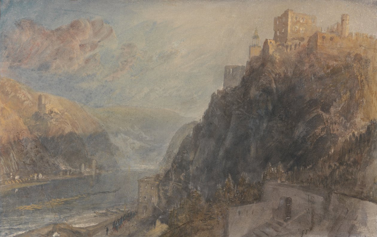 Rheinfels avec vue sur Katz et Goarhausen - Joseph Mallord William Turner