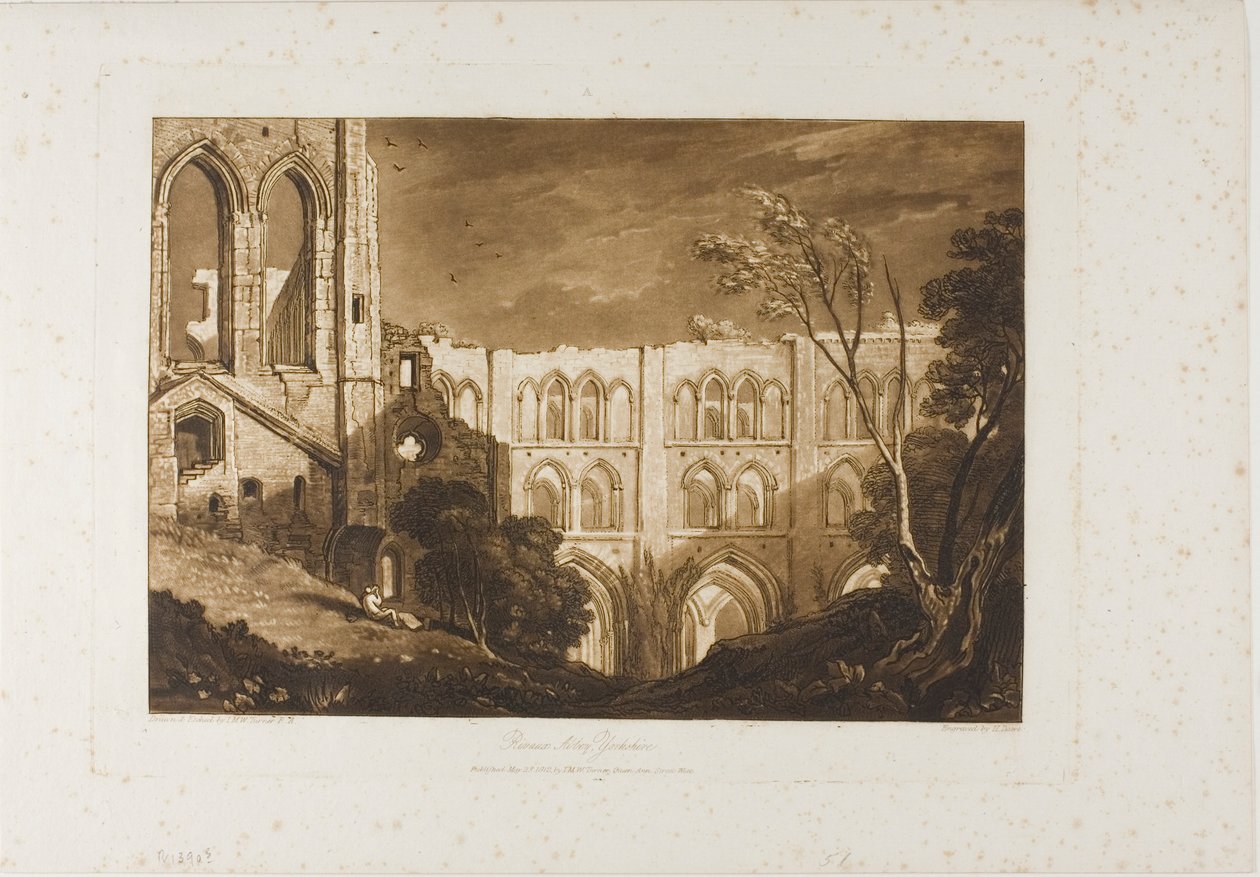 Abbaye de Rivaux, planche 51 de Liber Studiorum - Joseph Mallord William Turner