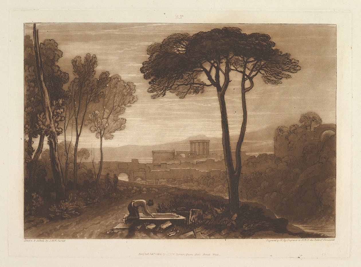 Scène dans la Campagne Liber Studiorum, partie VIII, planche 38 - Joseph Mallord William Turner