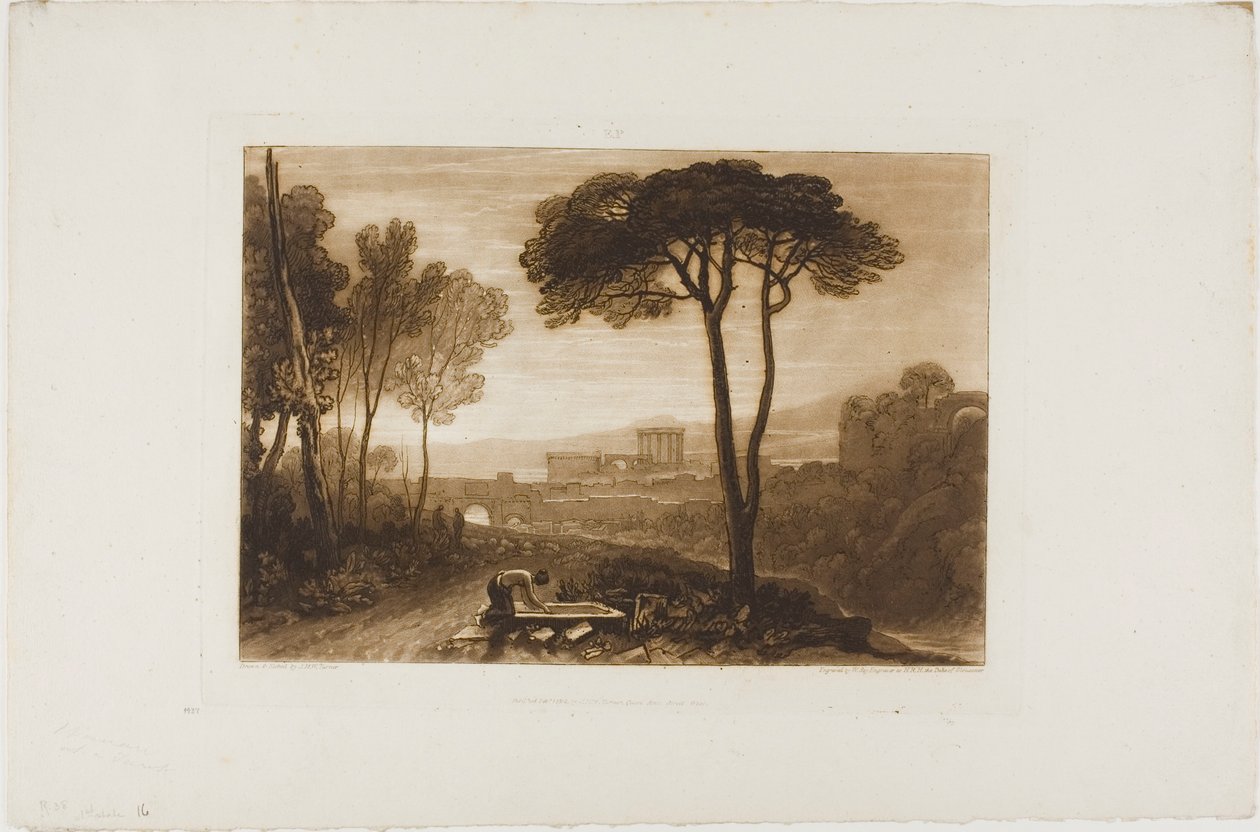 Scène dans la Campagna, planche 38 de Liber Studiorum - Joseph Mallord William Turner