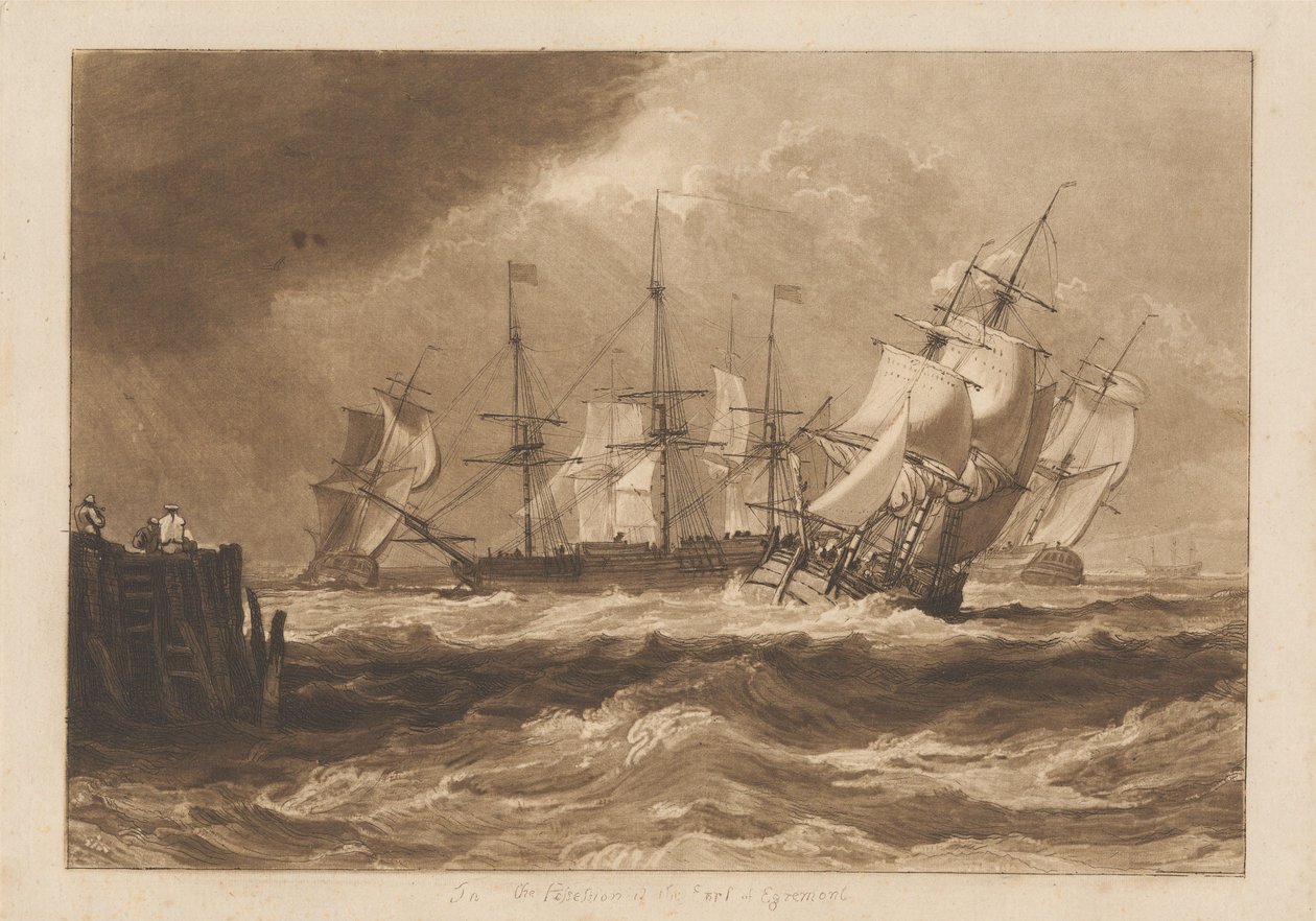 Navires dans une brise - Joseph Mallord William Turner