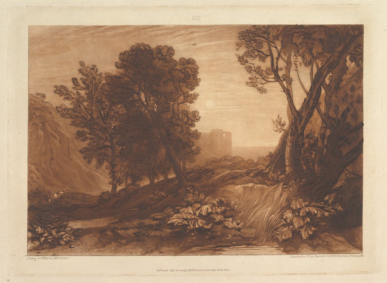 Solitude, ou La Madeleine lisant, Liber Studiorum, partie XI, planche 53 - Joseph Mallord William Turner