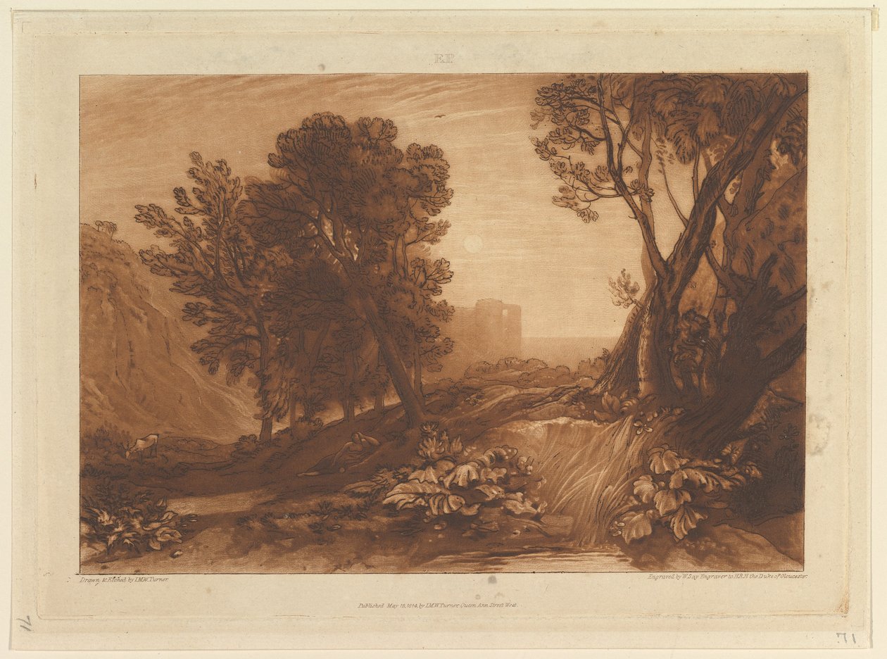Solitude, ou La Madeleine lisant (Liber Studiorum, partie XI, planche 53) - Joseph Mallord William Turner