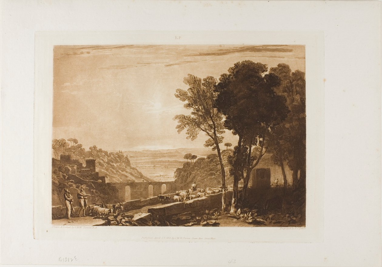 Le pont et les chèvres, planche 43 de Liber Studiorum - Joseph Mallord William Turner