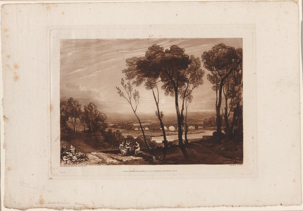 Le Pont au milieu de la distance, planche 13 de Liber Studiorum - Joseph Mallord William Turner