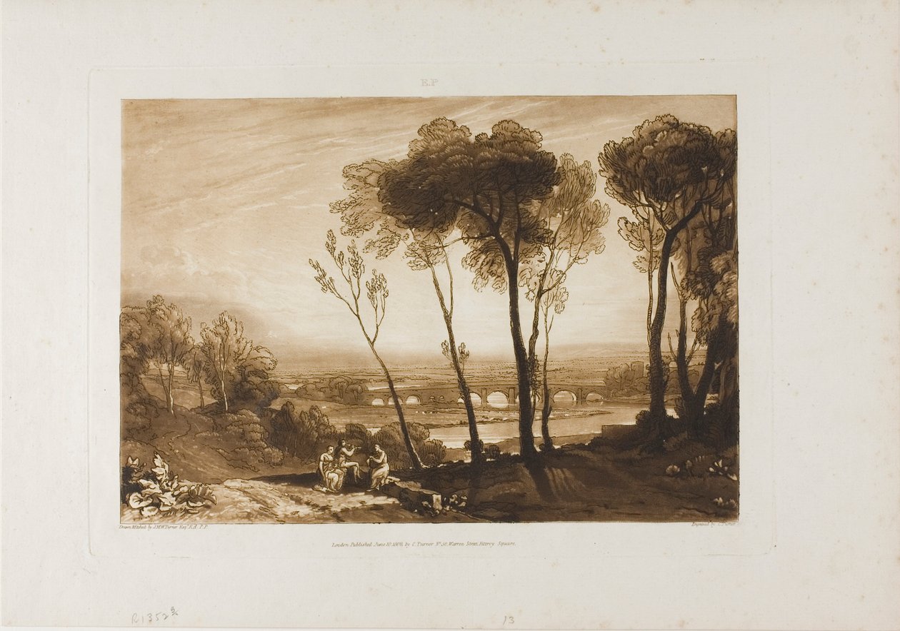 Le Pont au milieu de la distance, planche 13 de Liber Studiorum - Joseph Mallord William Turner