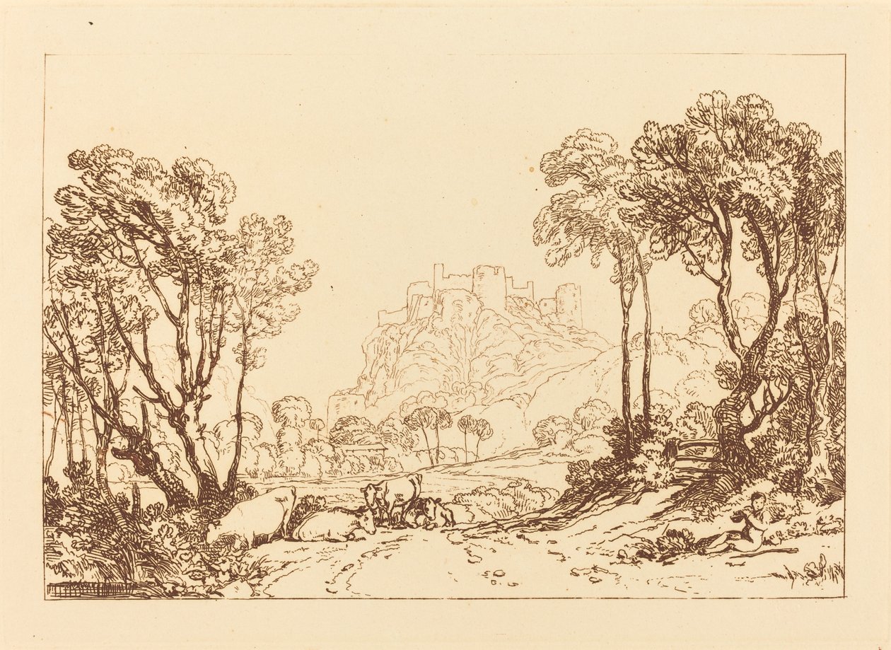 Le château au-dessus des prés - Joseph Mallord William Turner