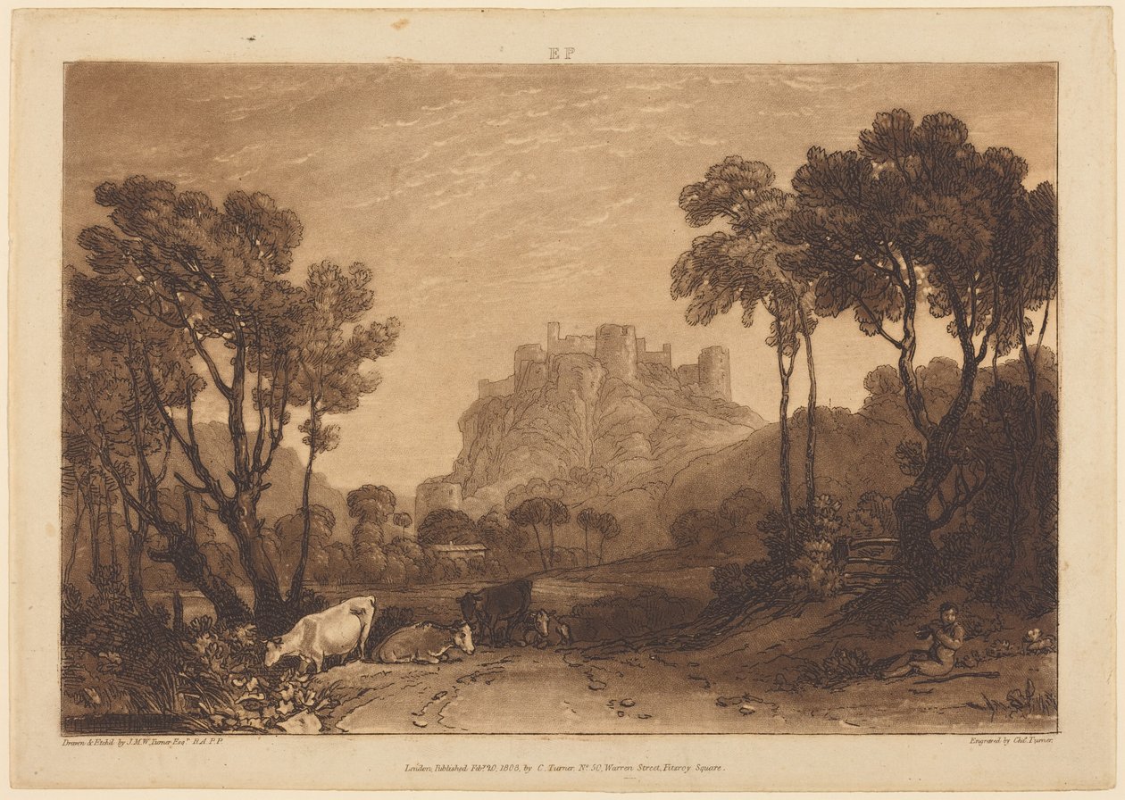 Le château au-dessus des prairies - Joseph Mallord William Turner
