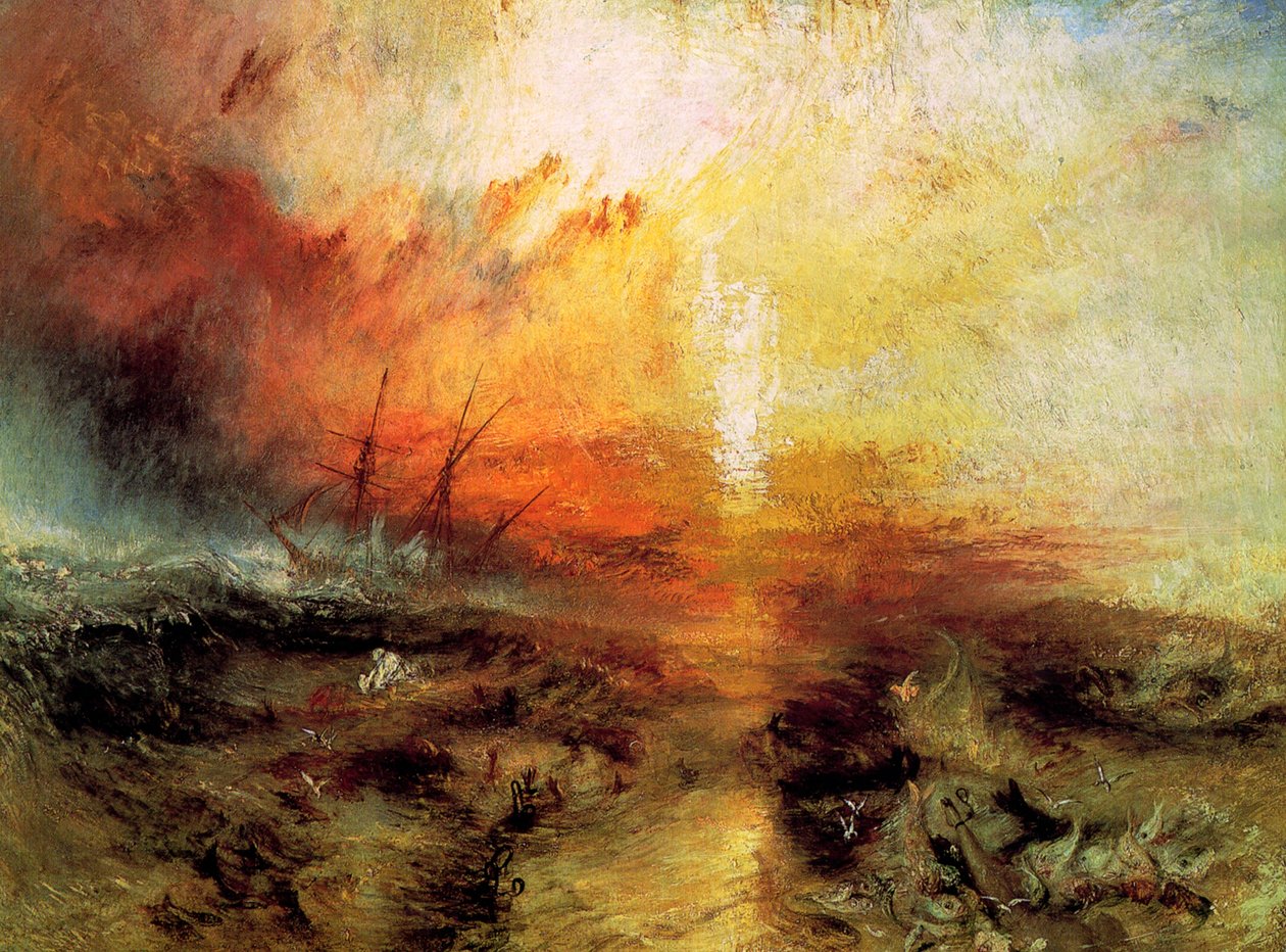 Le Navire Esclave Jetant par-dessus bord les Morts et les Mourants, Typhon Approchant, 1840 - Joseph Mallord William Turner