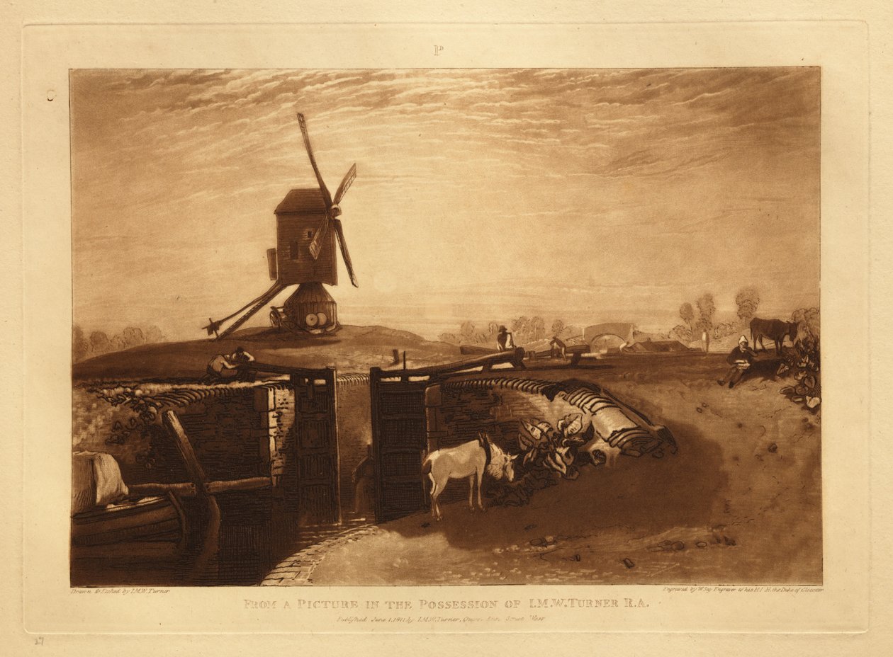 Moulin à vent et écluse - Joseph Mallord William Turner