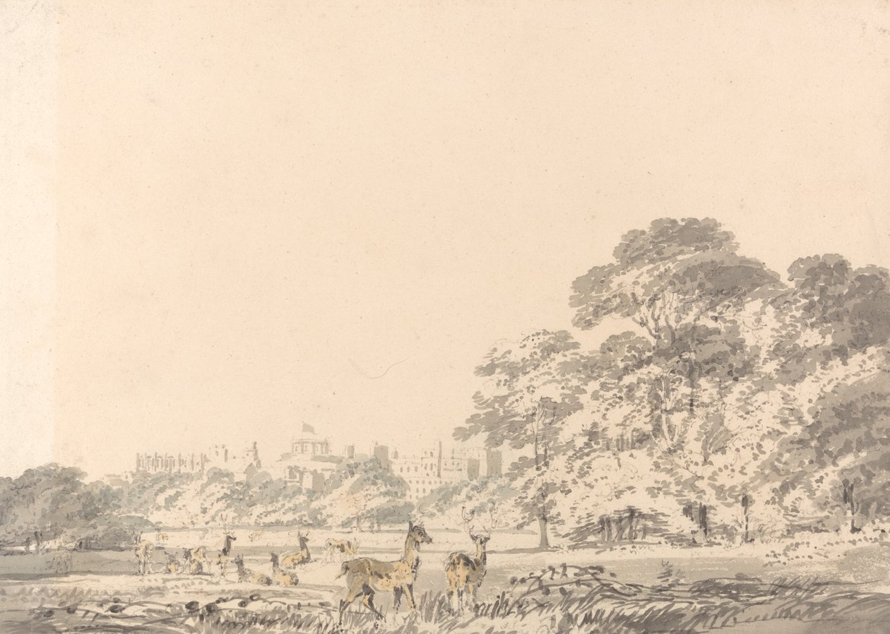 Château et parc de Windsor avec des cerfs - Joseph Mallord William Turner