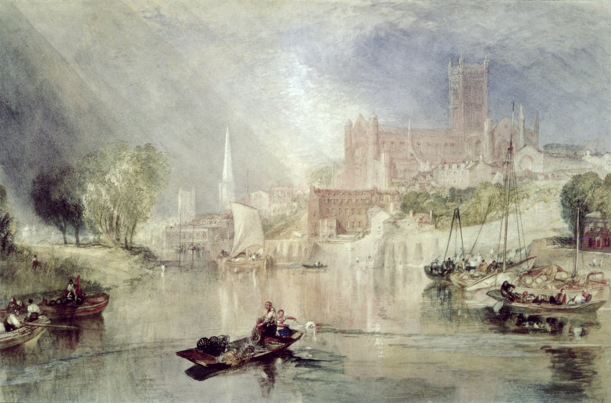 Cathédrale de Worcester et rivière Severn - Joseph Mallord William Turner