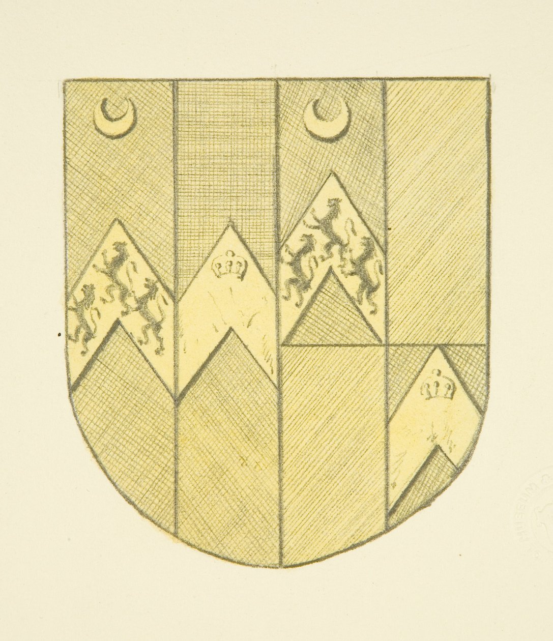 Armoiries de Brook(e?) sur plaque de laiton à St Mary Redcliffe - Joseph Manning