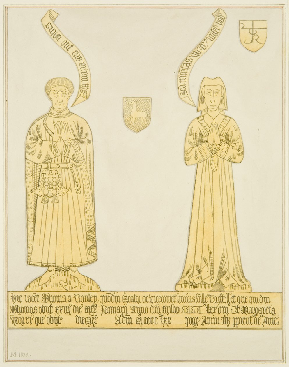 Laiton de Thomas Rowley et de sa femme dans l